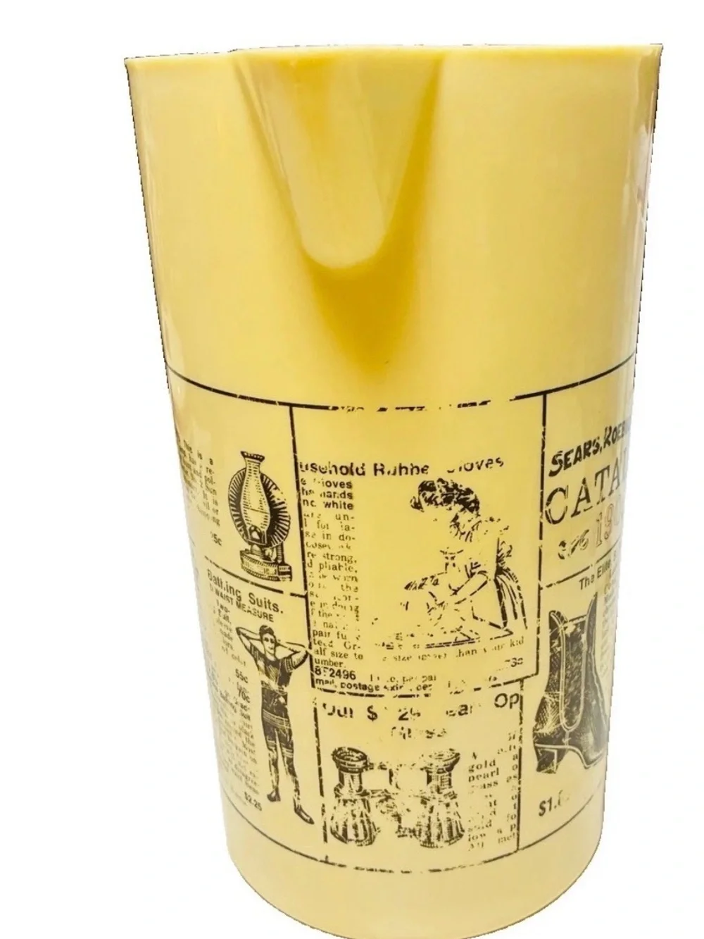 Vintage 70's Plastic Pitcher Sears Roebuck & Co 1906 Catalog Brown Ad Kitchen